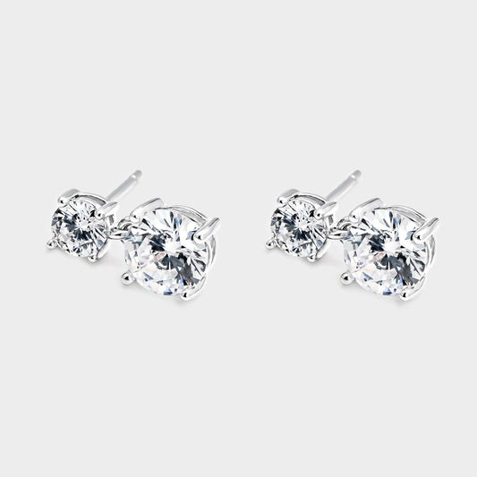 Pendientes colgantes de plata con circonitas