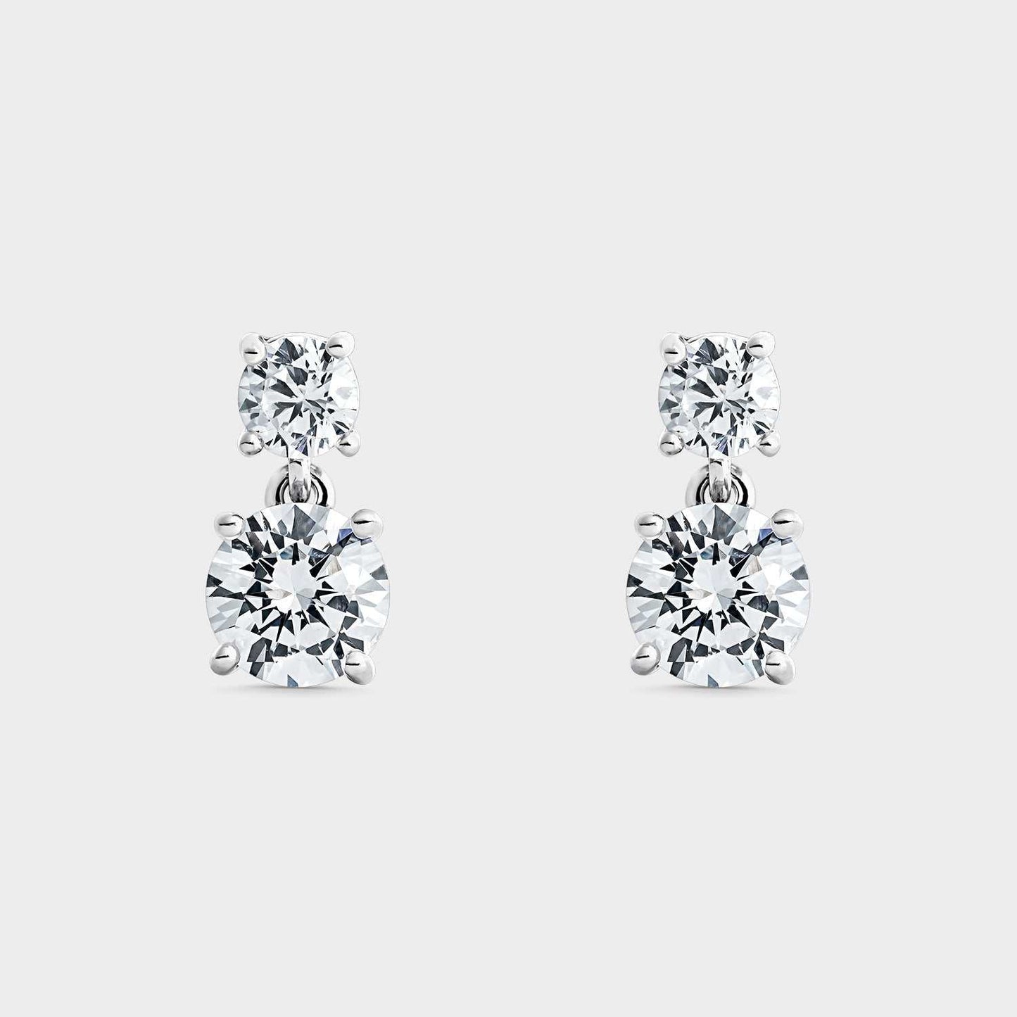 Pendientes colgantes de plata con circonitas