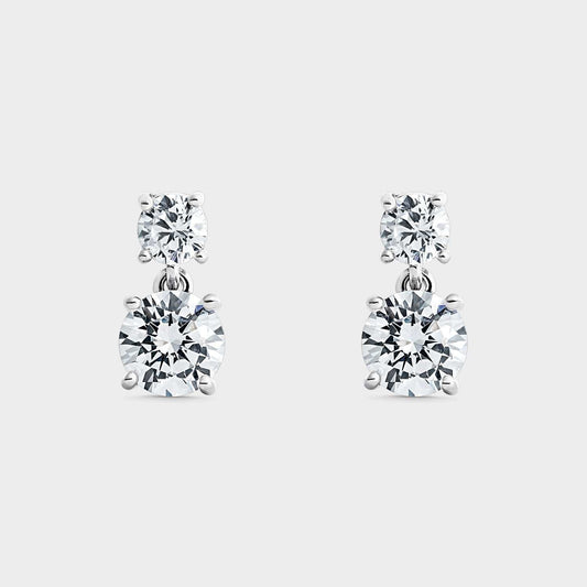 Pendientes colgantes de plata con circonitas
