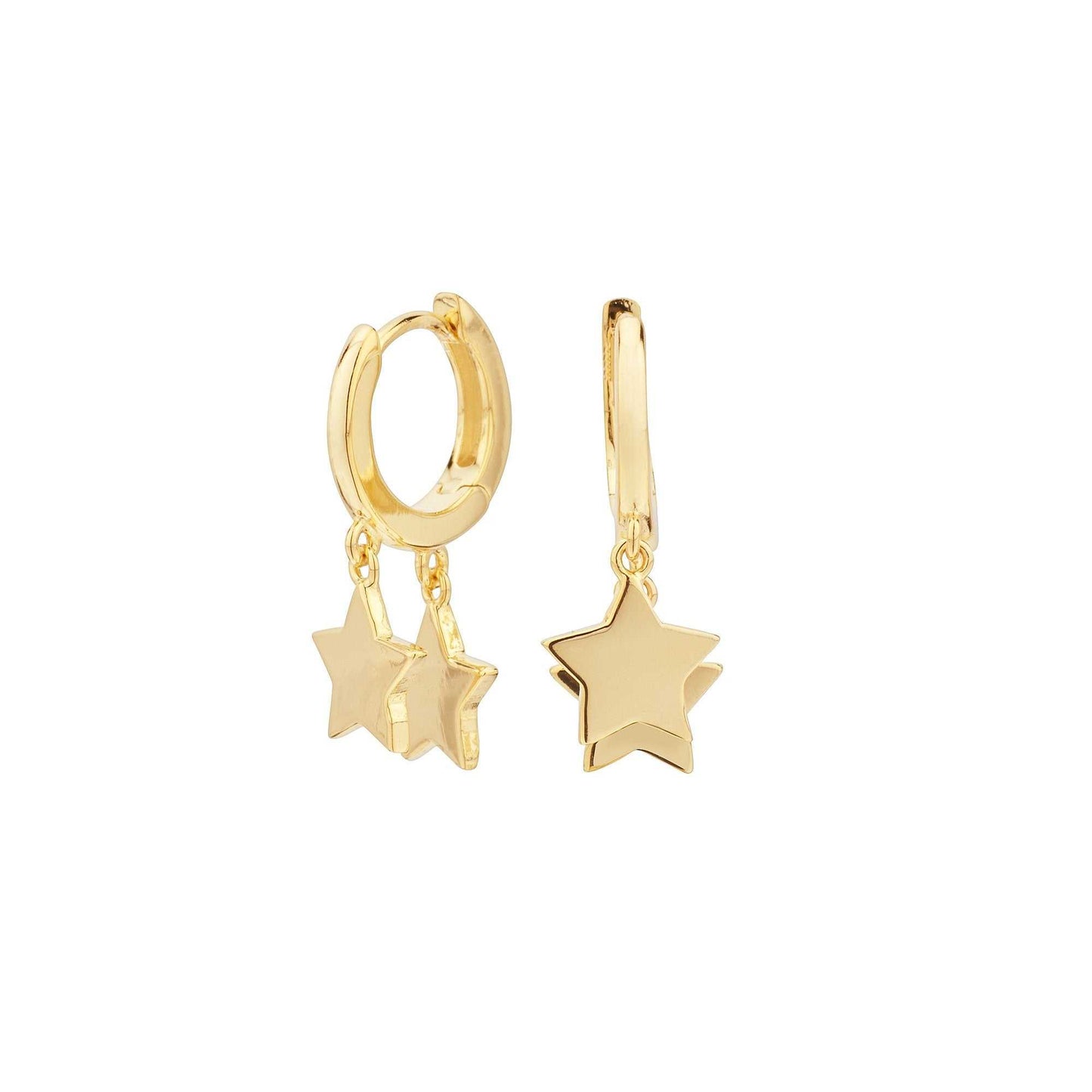 Pendientes Estrellas Bañado en Oro