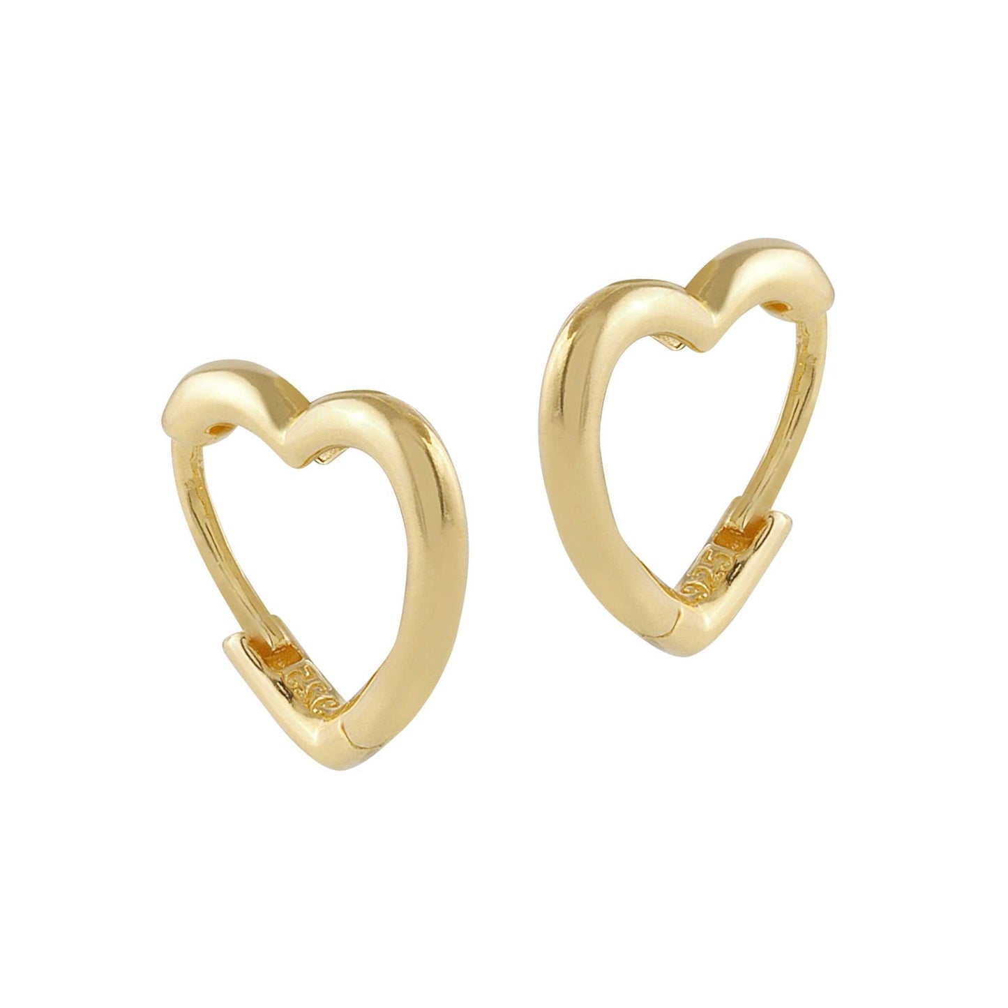 Pendientes corazón de plata bañada en oro