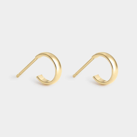 Pendiente aro chapado oro 24kt, 10mm