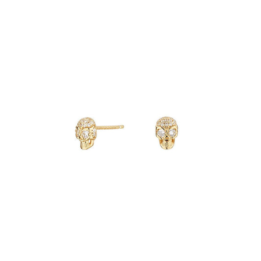 Pendientes Calavera Bañado en Oro