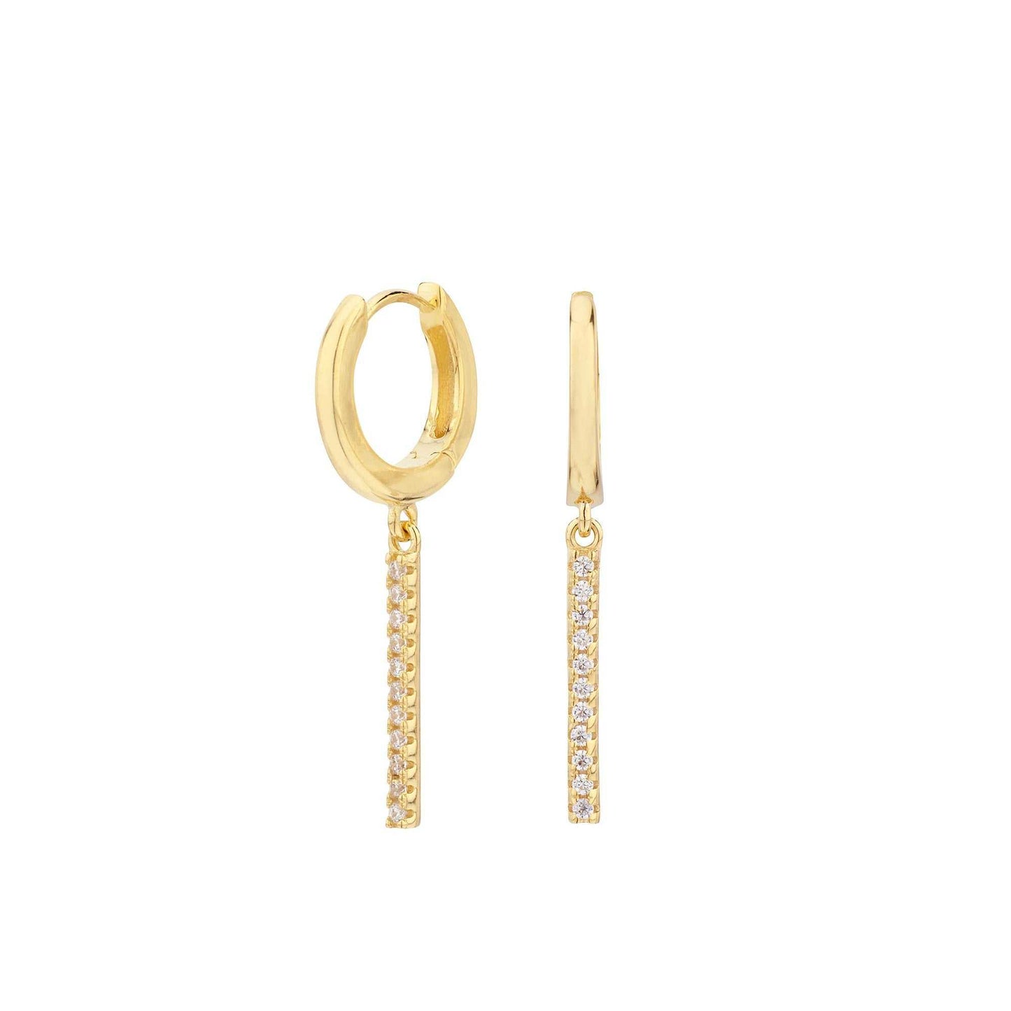 Pendientes Barrita Bañado en Oro
