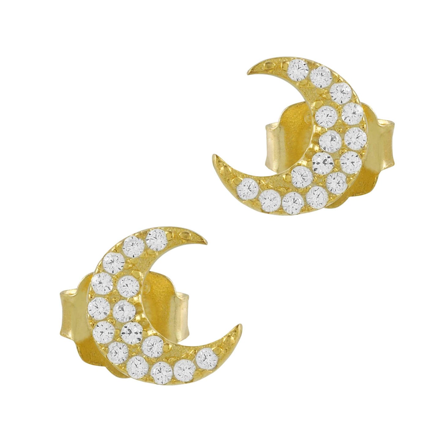 Gold-plated Silver Moon Earrings