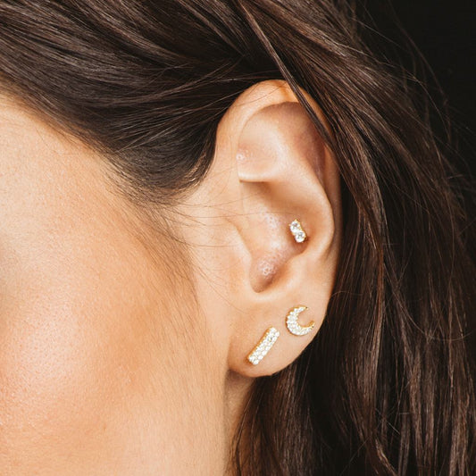 Gold-plated Silver Moon Earrings