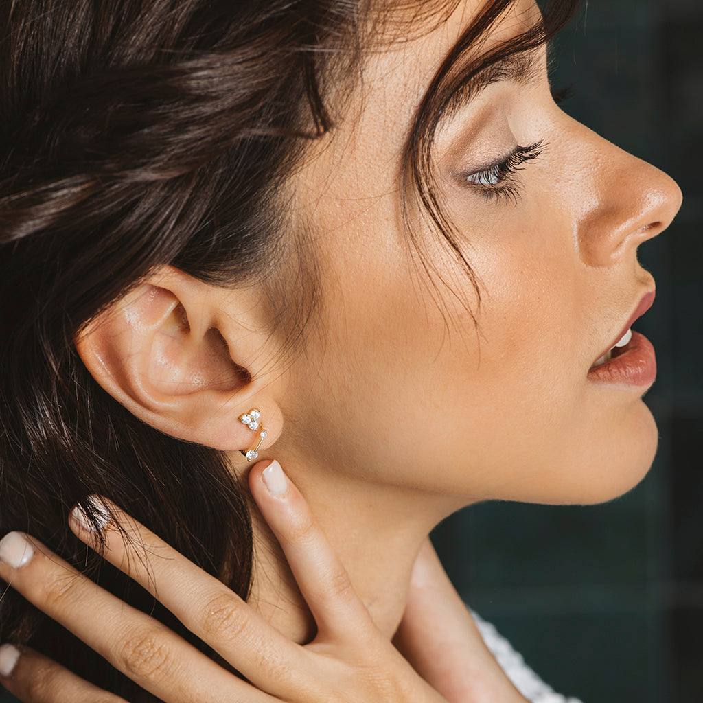 Pendientes Criollas Circonitas Plata Oro