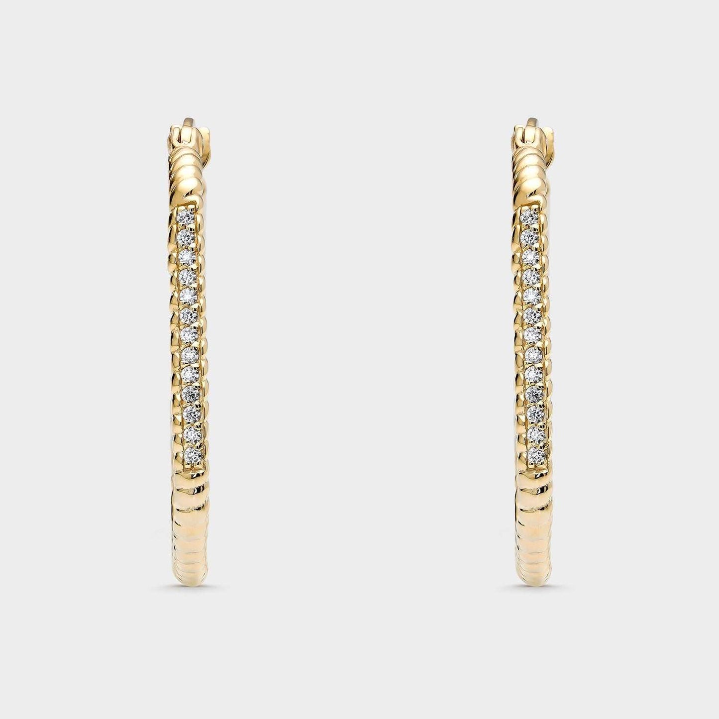 Pendientes criollas baño oro amarillo con circonitas blancas
