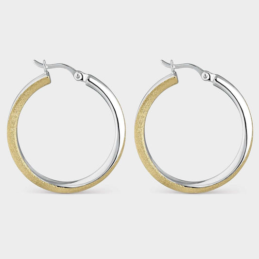 Zweifarbige Ohrringe mit gebürsteter Textur