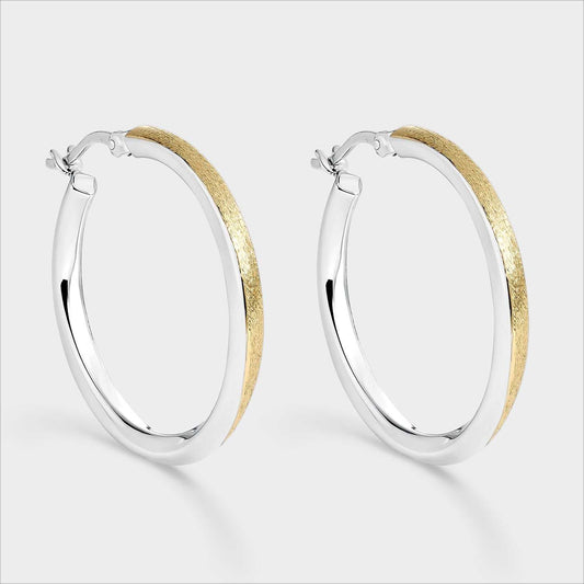 Pendientes bicolor con textura de cepillado