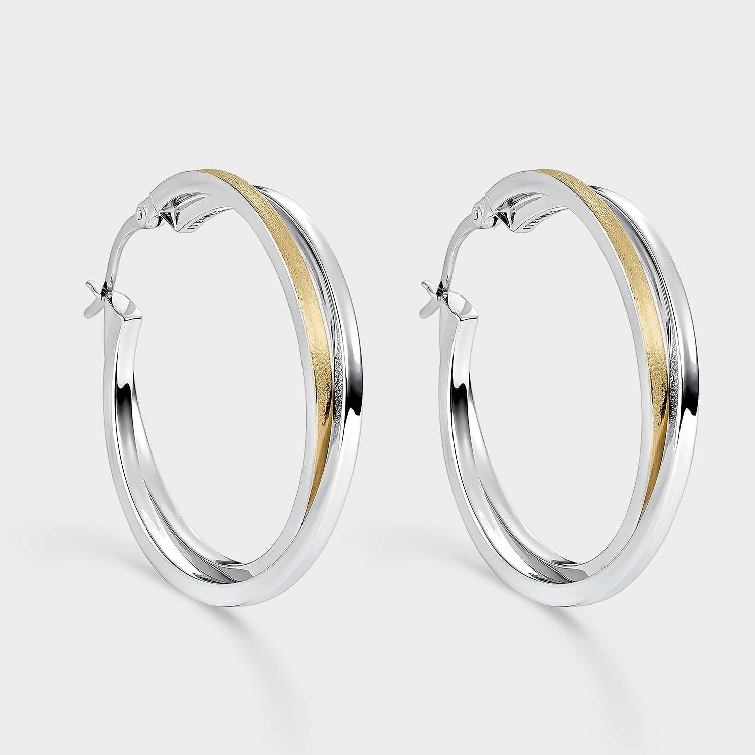 Pendientes aros superpuestos bicolor