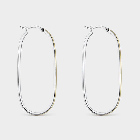 Zweifarbige ovale und längliche Creolen