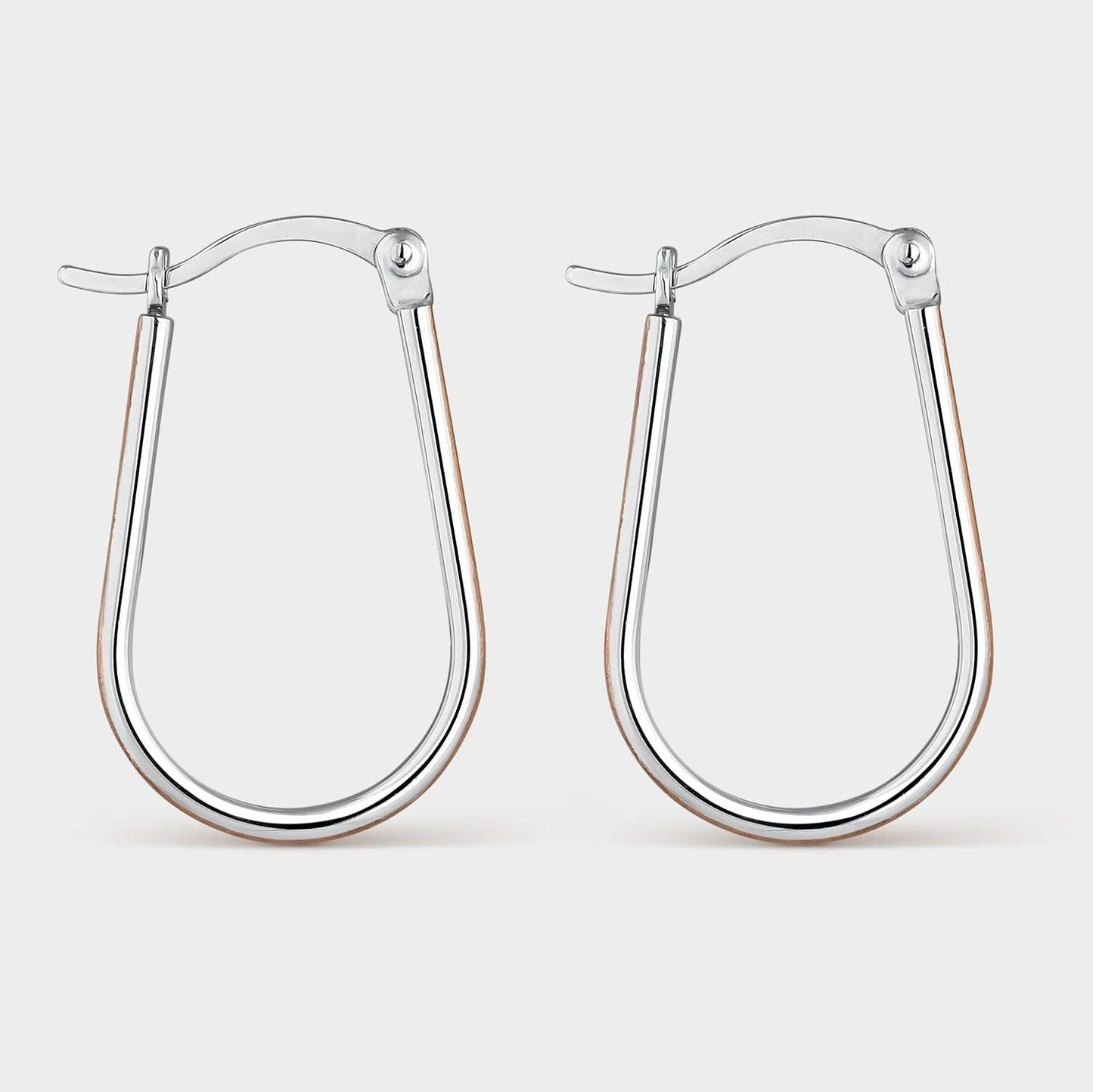 Pendientes aros alargados bicolor