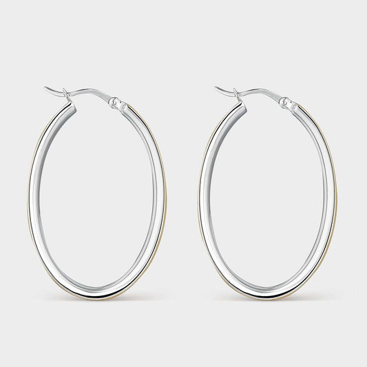 Zweifarbige geschlossene Creolen mit matter Textur