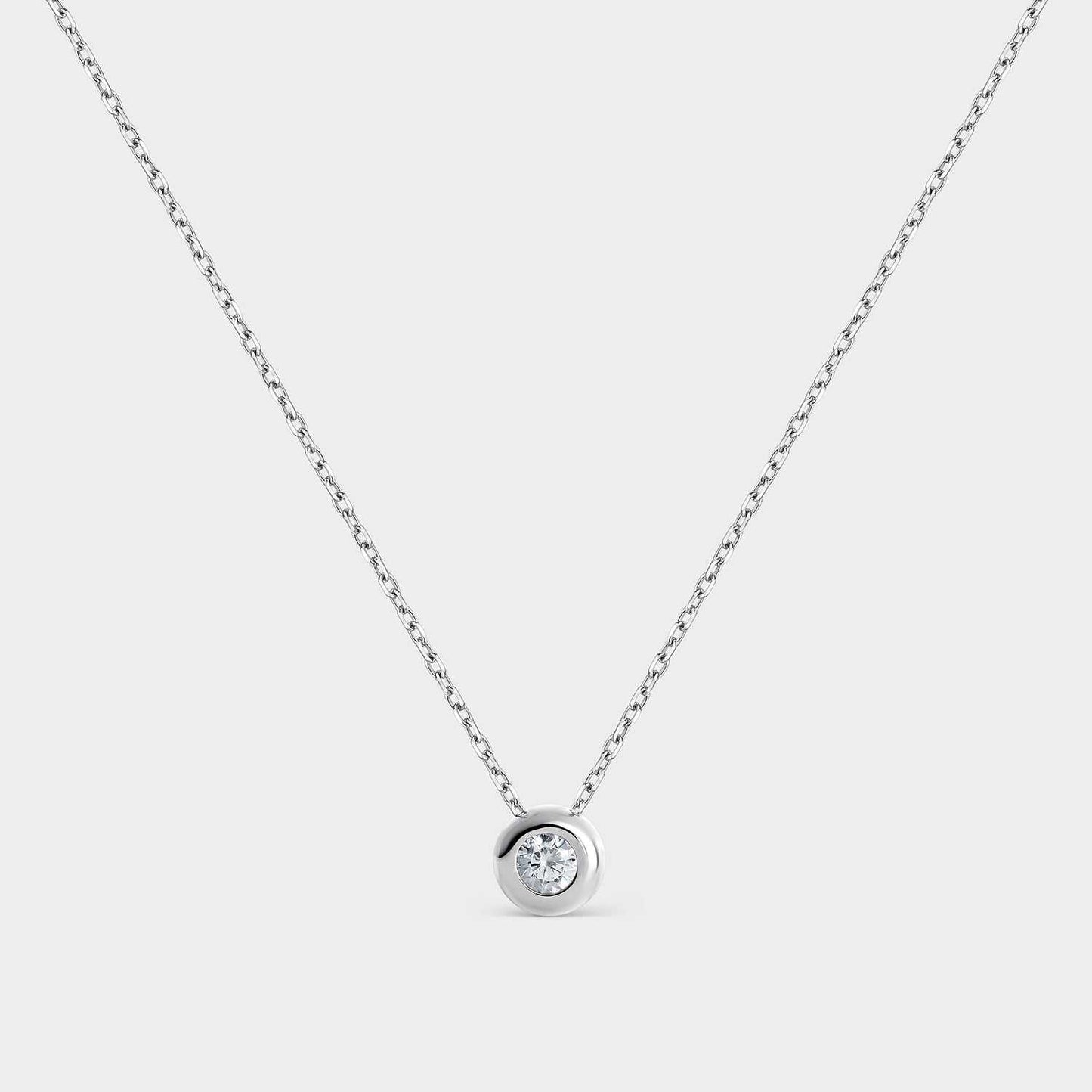Collar de plata con circonita de 3,8 mm engastado en bisel