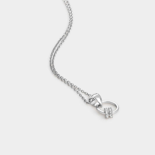 Collar de plata con circonitas blancas