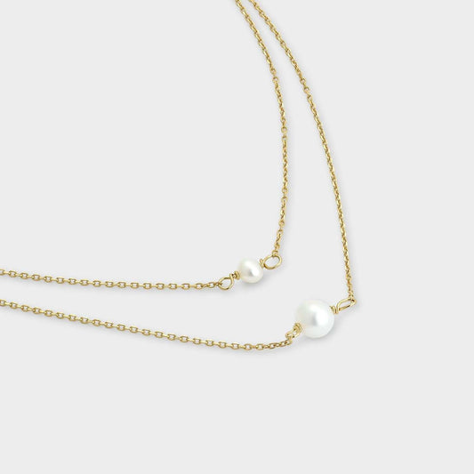 Gargantilla de perla chapada en oro | Collar de 24kt de 40cm