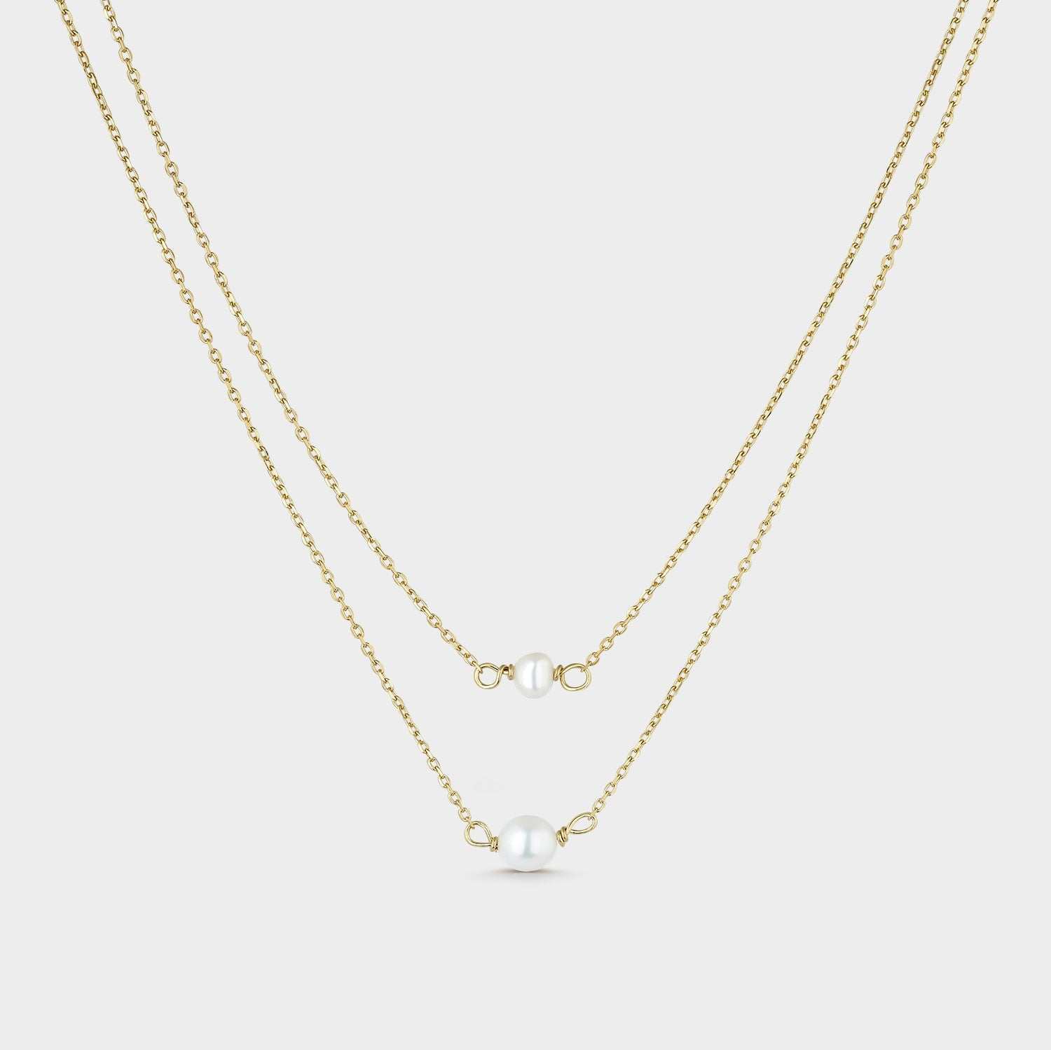 Gargantilla de perla cultivada chapada en oro de 24kt