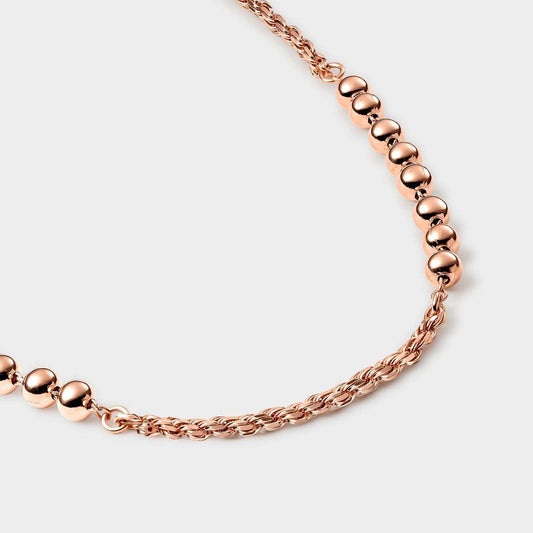Roségoldene Kette und Kugelhalskette