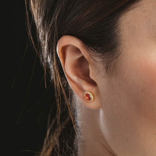 Oval necklace and earrings set