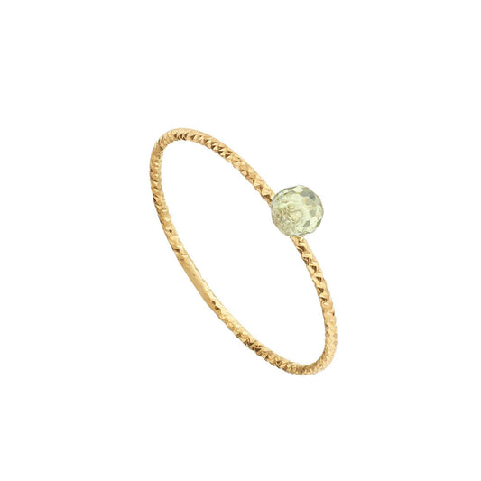 Gold plated peridot ball ring