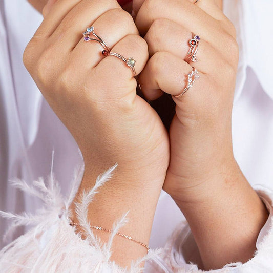 Anillo labradorita bañado en oro rosa - anillo de plata de ley