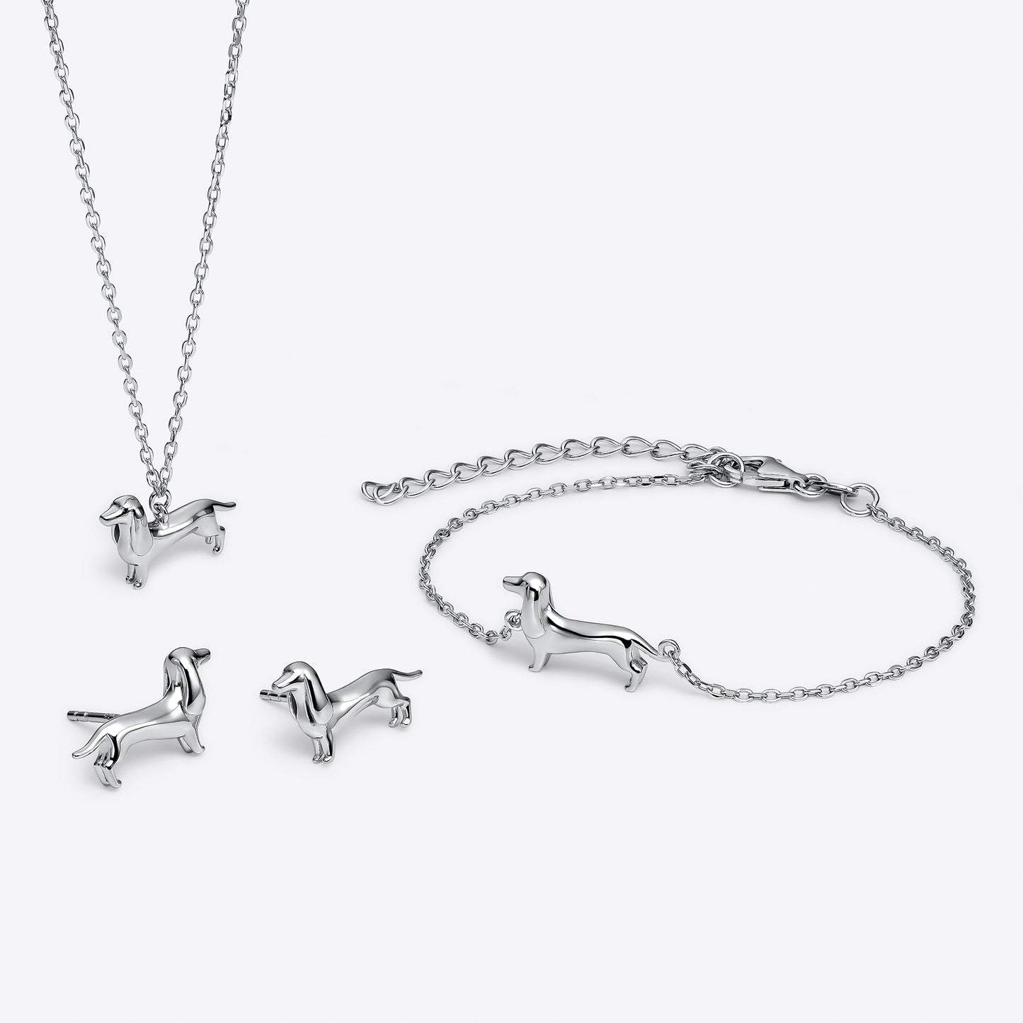 Pendientes de plata perro Teckel