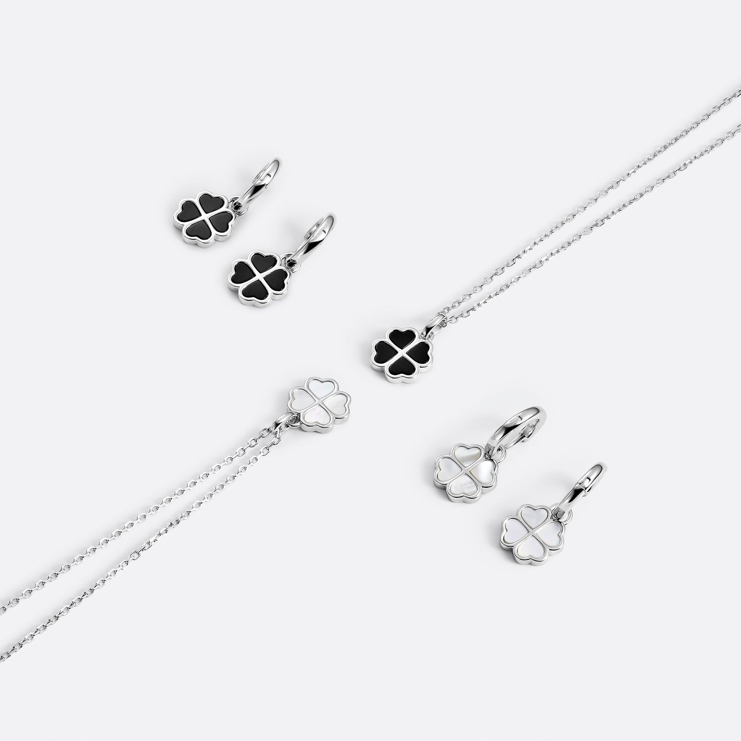 Collar trébol de ónix