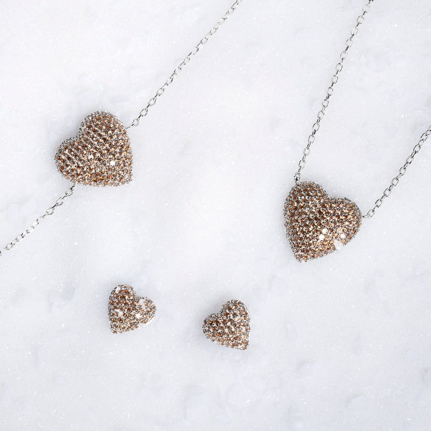 Collar corazón pavé champagne