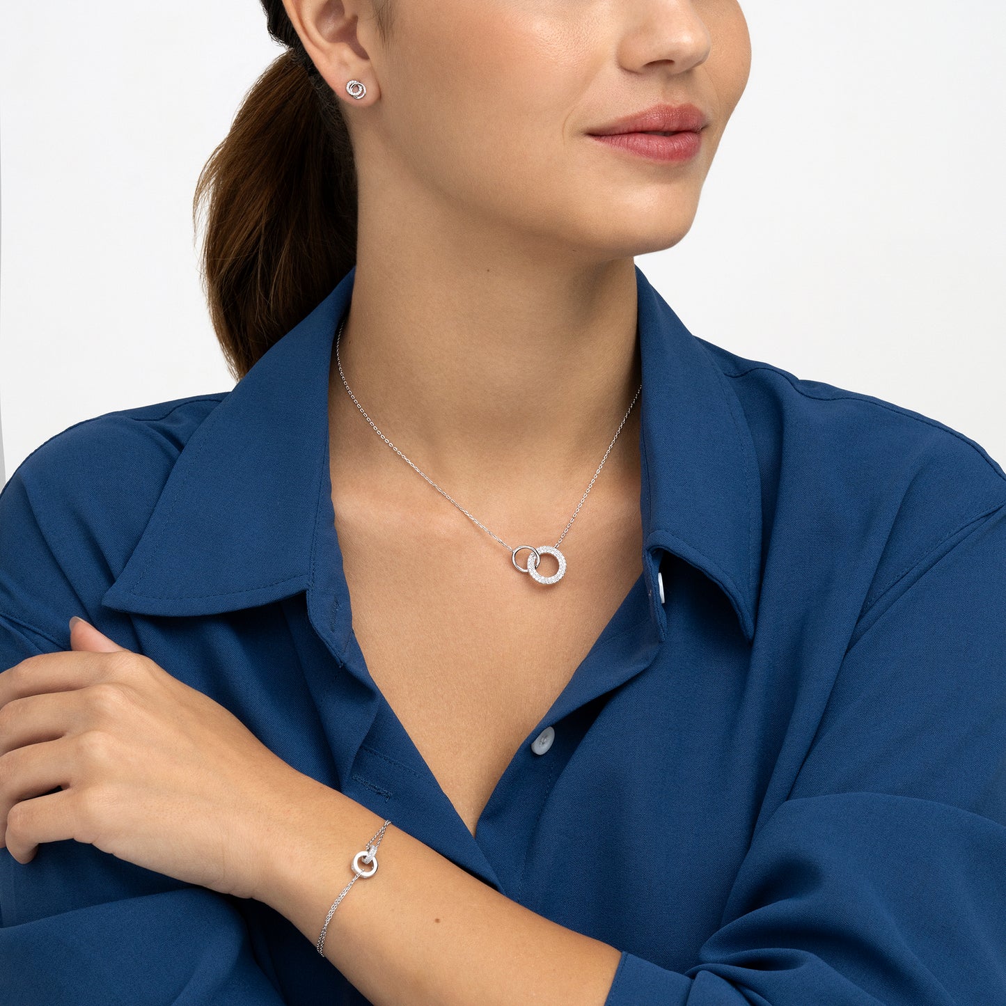 Pulsera de plata círculos enlazados