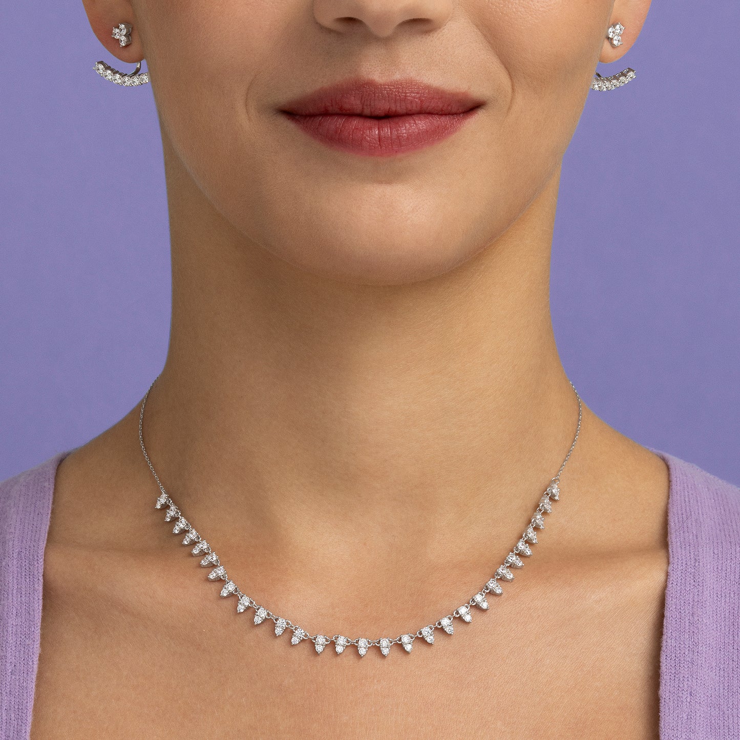 Pendientes de plata desmontables circonitas rígidas