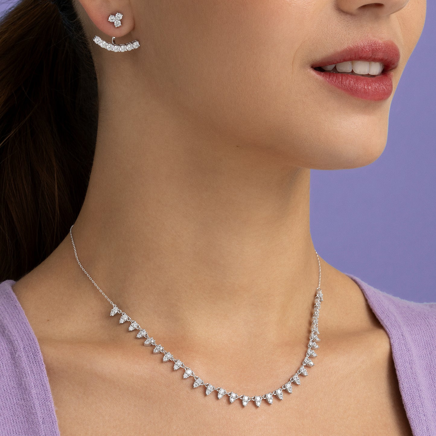 Pendientes de plata desmontables circonitas rígidas