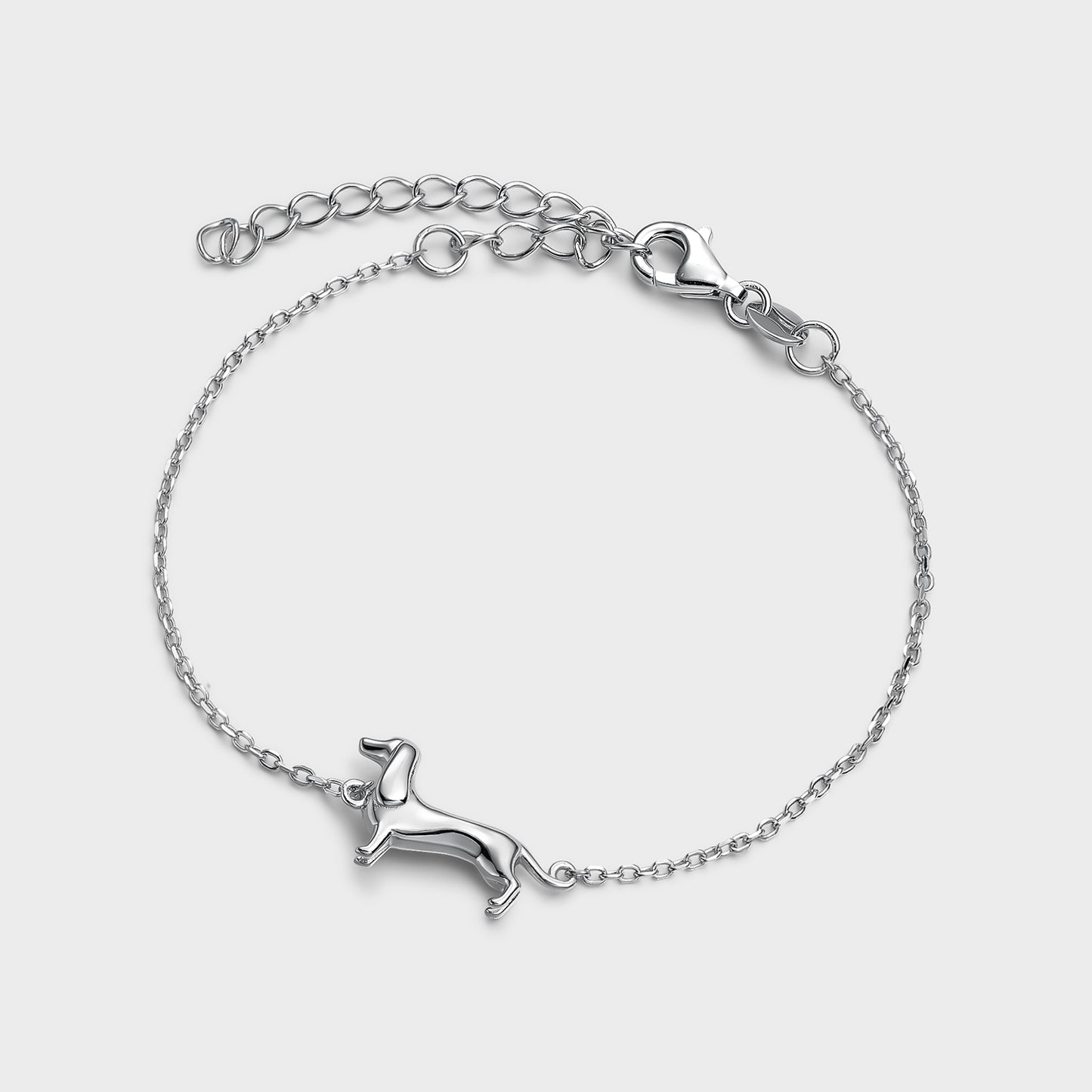 Pulsera de plata perro Teckel