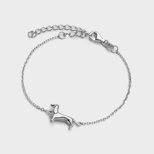 Pulsera de plata perro Teckel