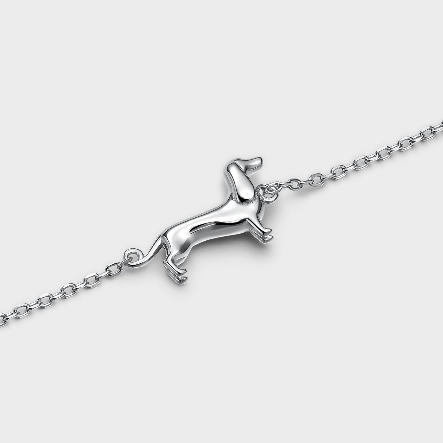 Pulsera de plata perro Teckel