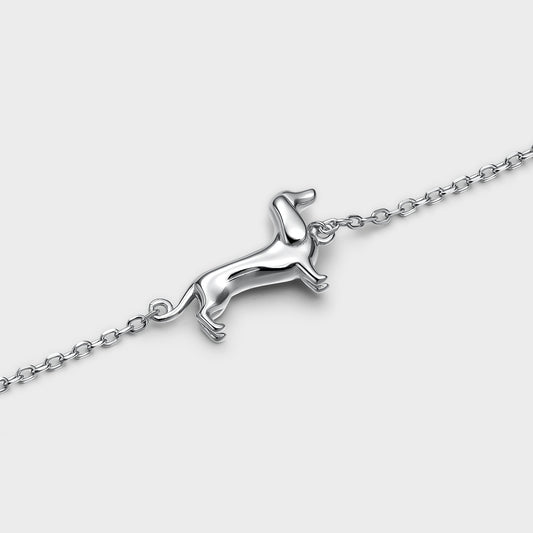 Pulsera de plata perro Teckel