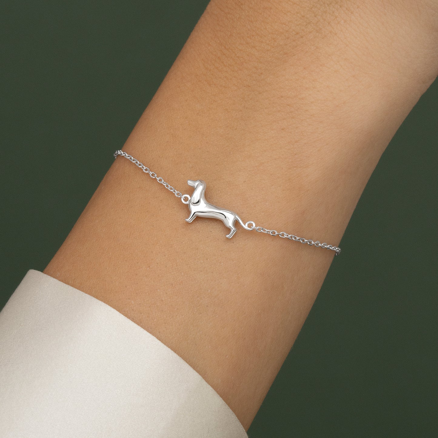 Pulsera de plata perro Teckel