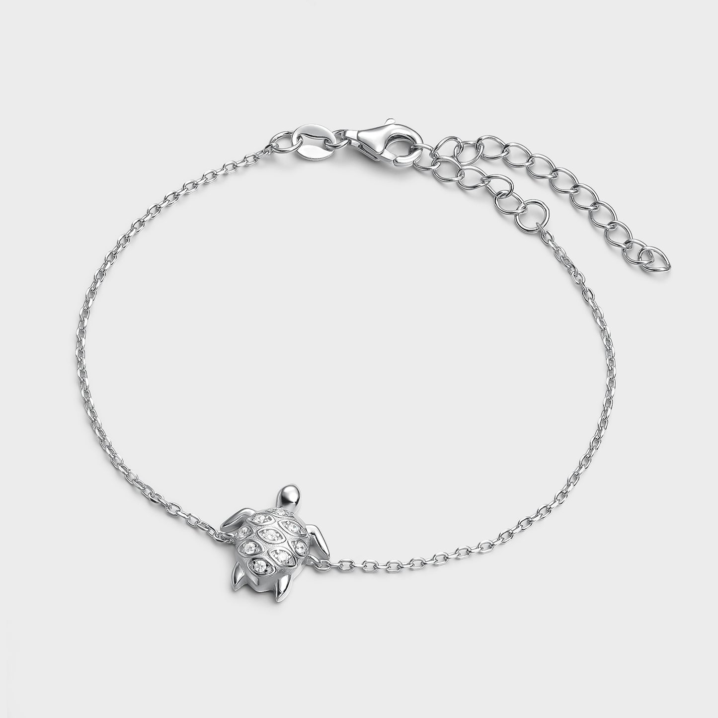 Pulsera de plata y circonitas tortuga