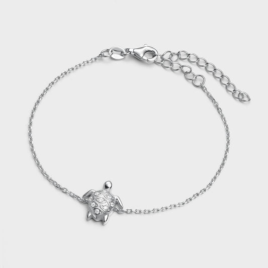 Pulsera de plata y circonitas tortuga