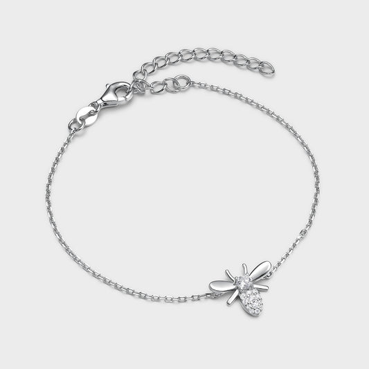 Pulsera de plata y circonitas abejita