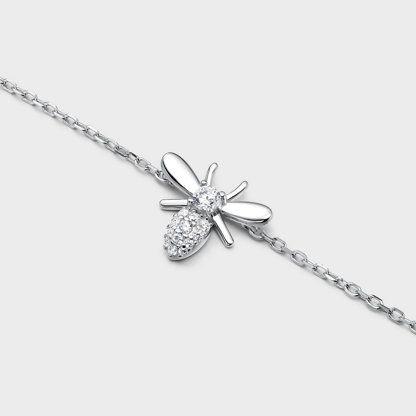 Pulsera de plata y circonitas abejita
