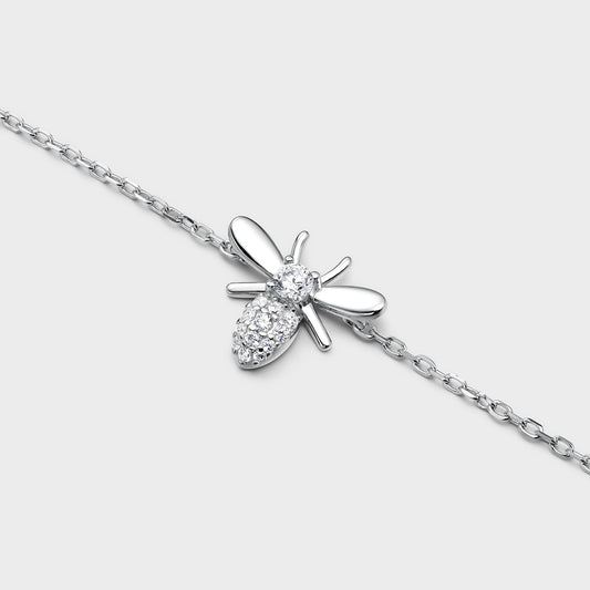 Pulsera de plata y circonitas abejita