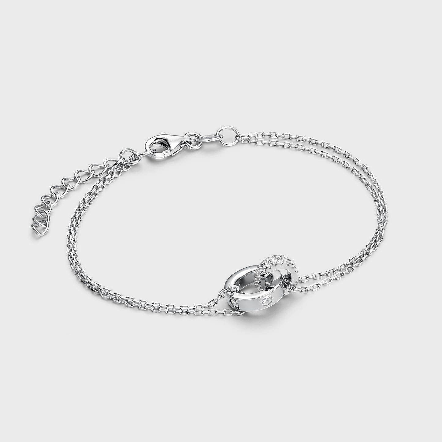 Pulsera de plata círculos enlazados