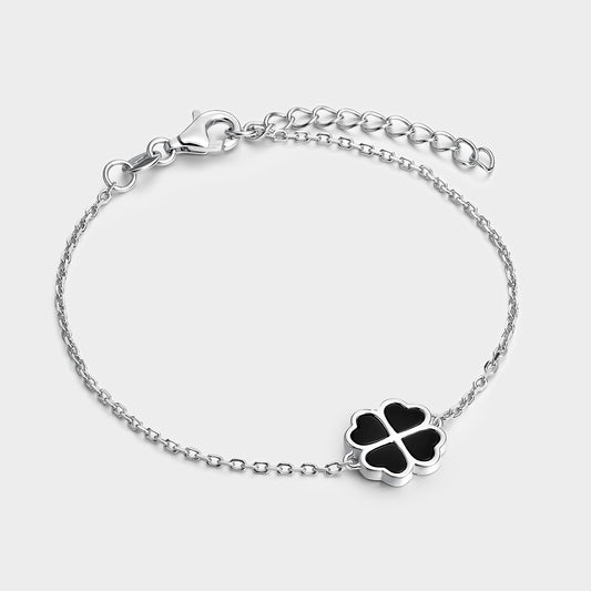 Pulsera trébol ónix