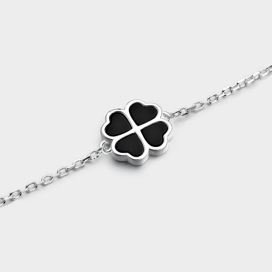 Pulsera trébol ónix