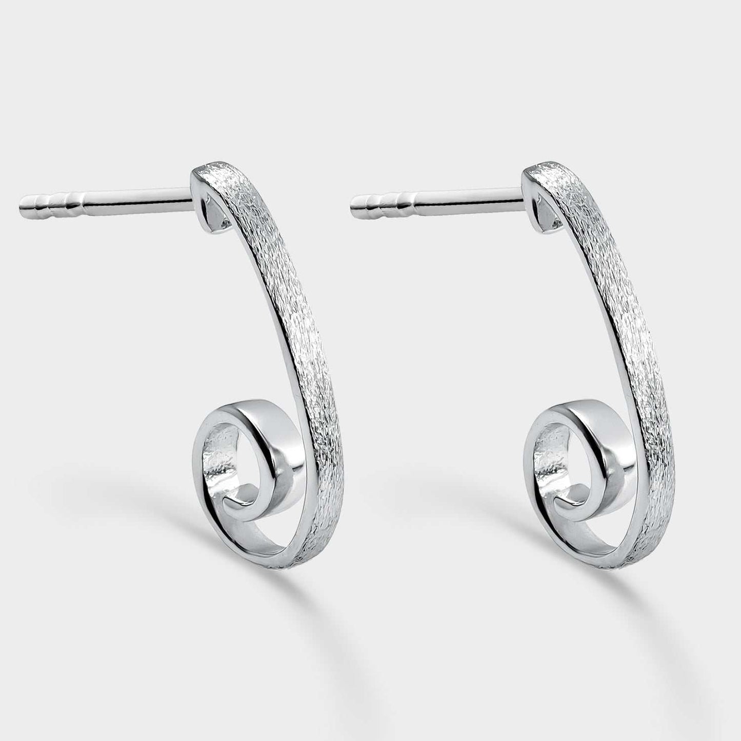 Silver spiral earrings