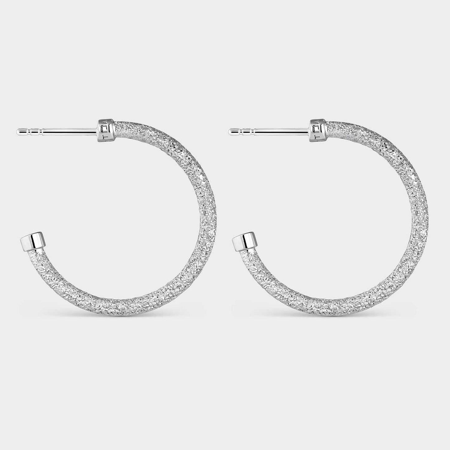 25 mm hoop earrings shiny texture