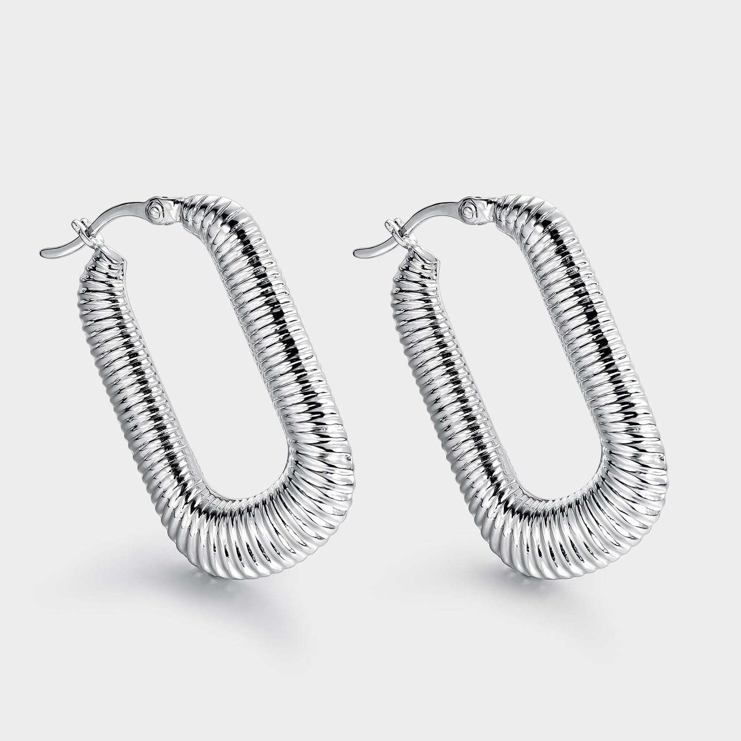 Aros gusano bold rectangular plata 19x28mm