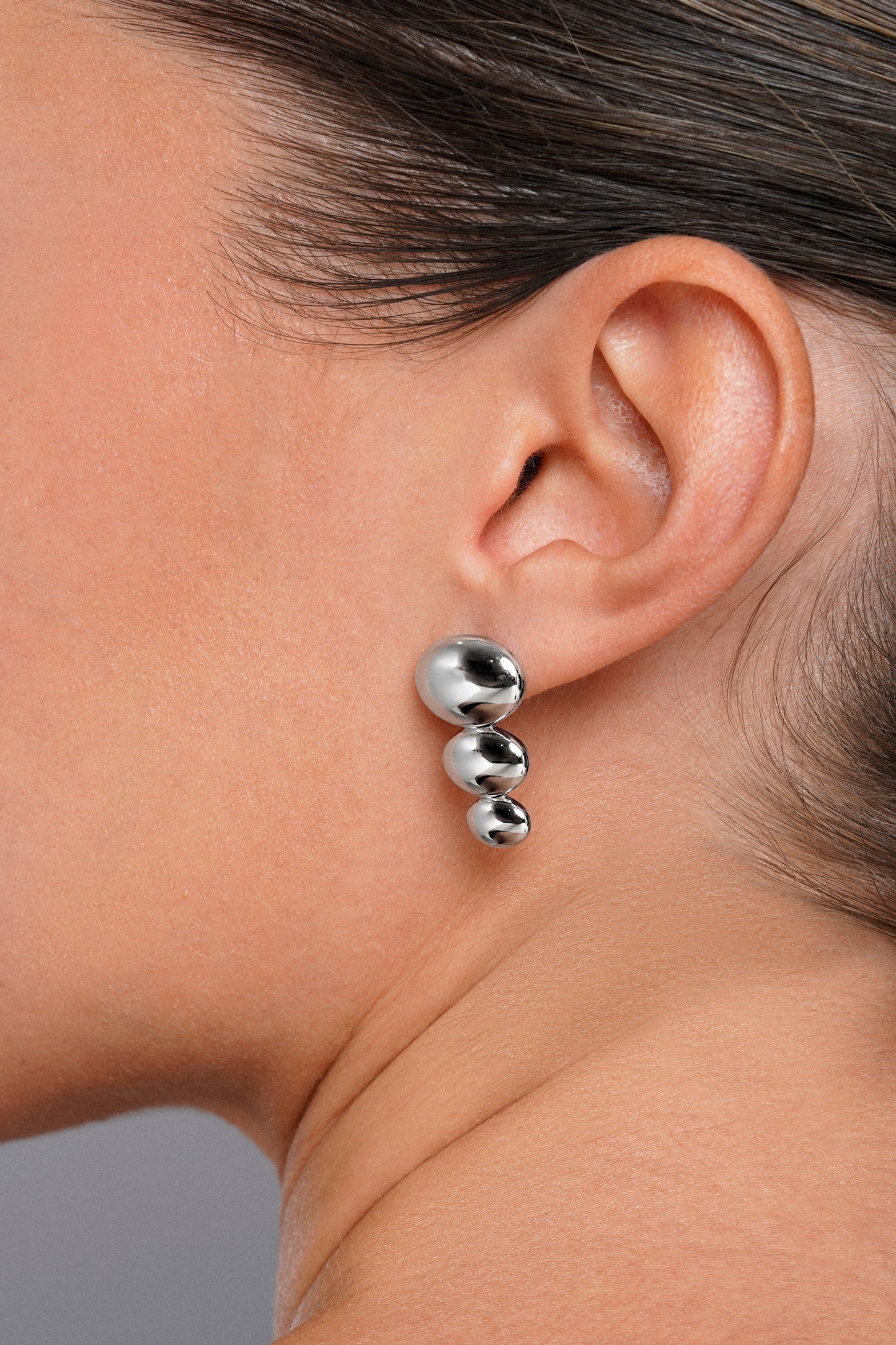 Pendientes plata cascada de óvalos