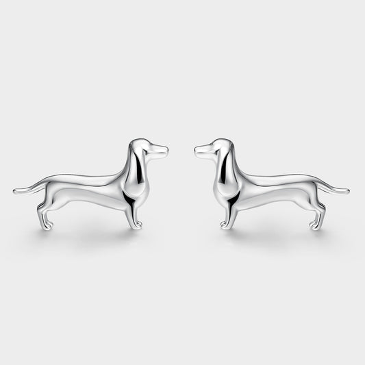 Pendientes de plata perro Teckel